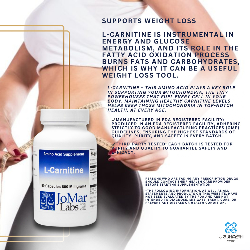L-Carinitine | 90 Capsules | 600 mg | Pre-order